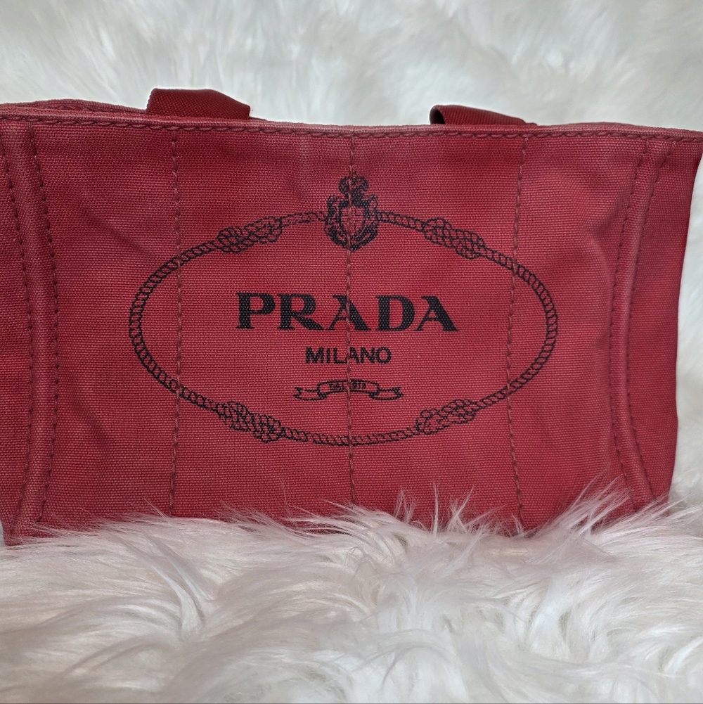 Prada Red Denim Tote Bag